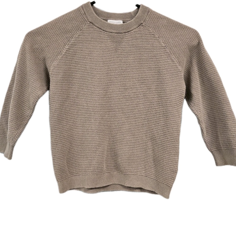Grayson Mini Sweater 100% Cotton Classic Cozy Kids Size 5T Pullover Beige Brown
